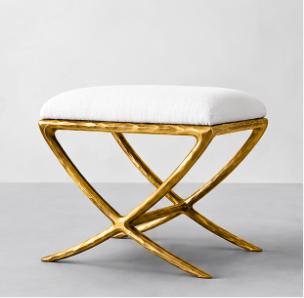 Hand-Forged Metal X-base Stool