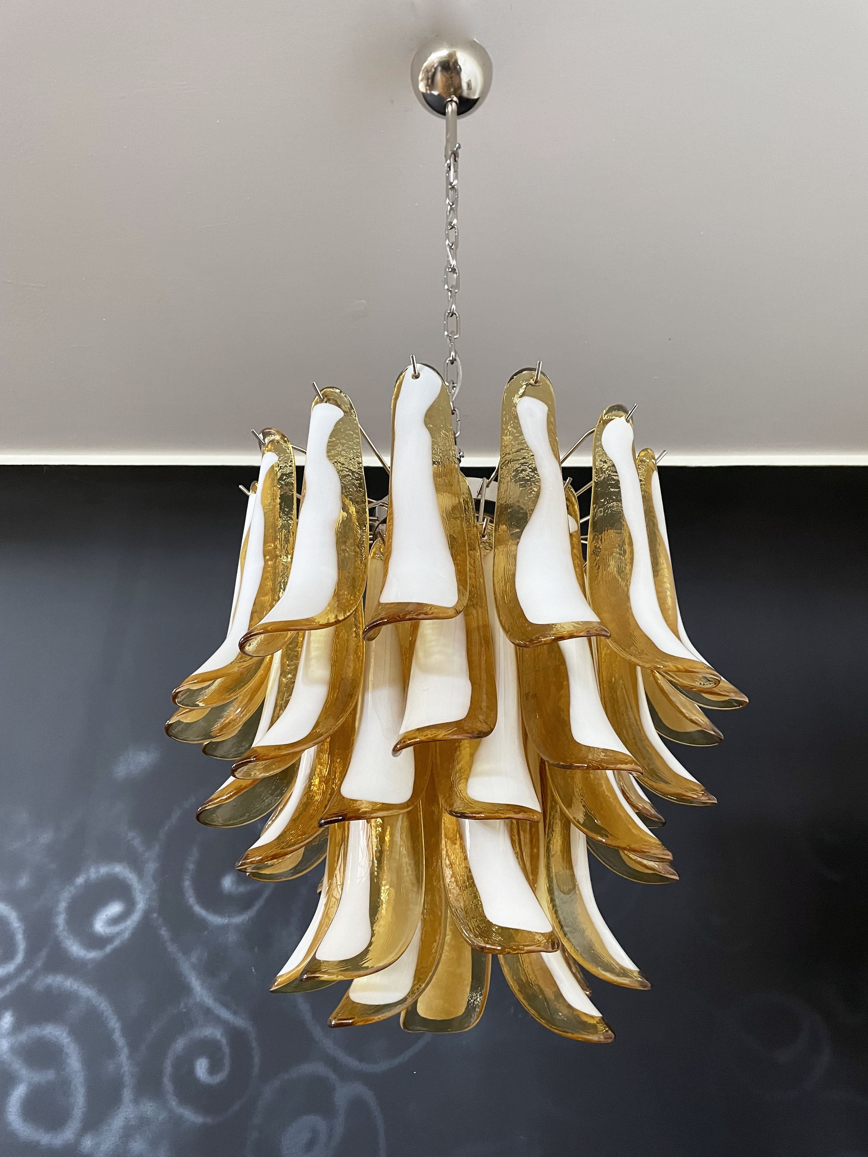 Murano Chandelier 41 Caramel-Colored Petal Glass
