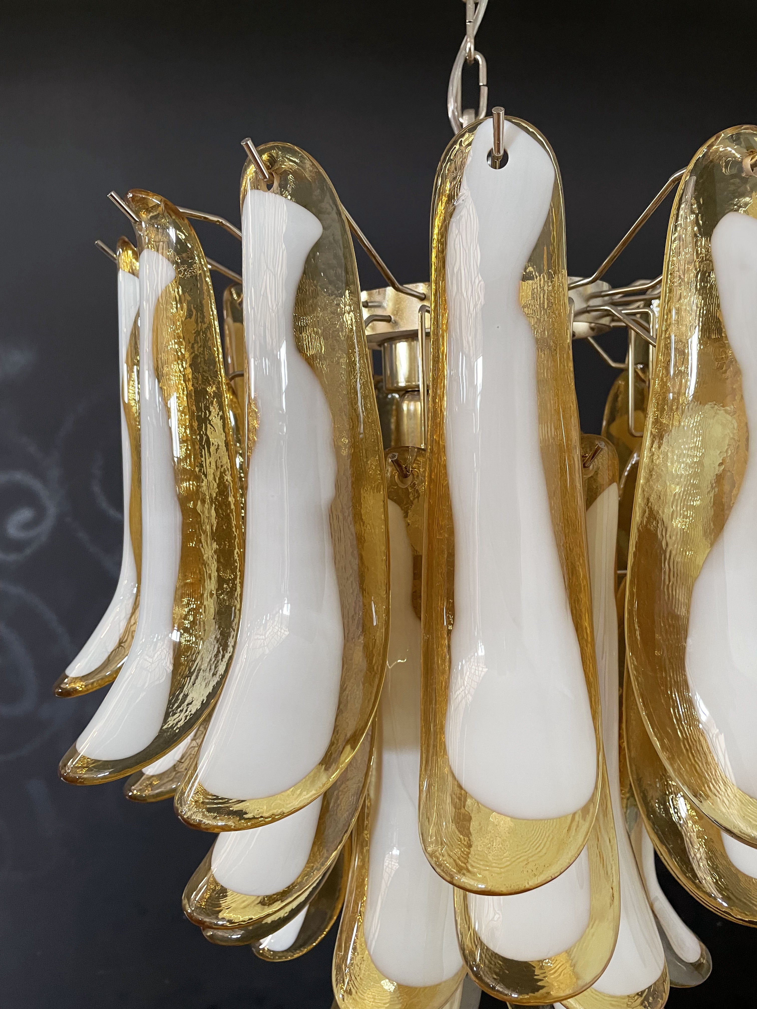 Murano Chandelier 41 Caramel-Colored Petal Glass