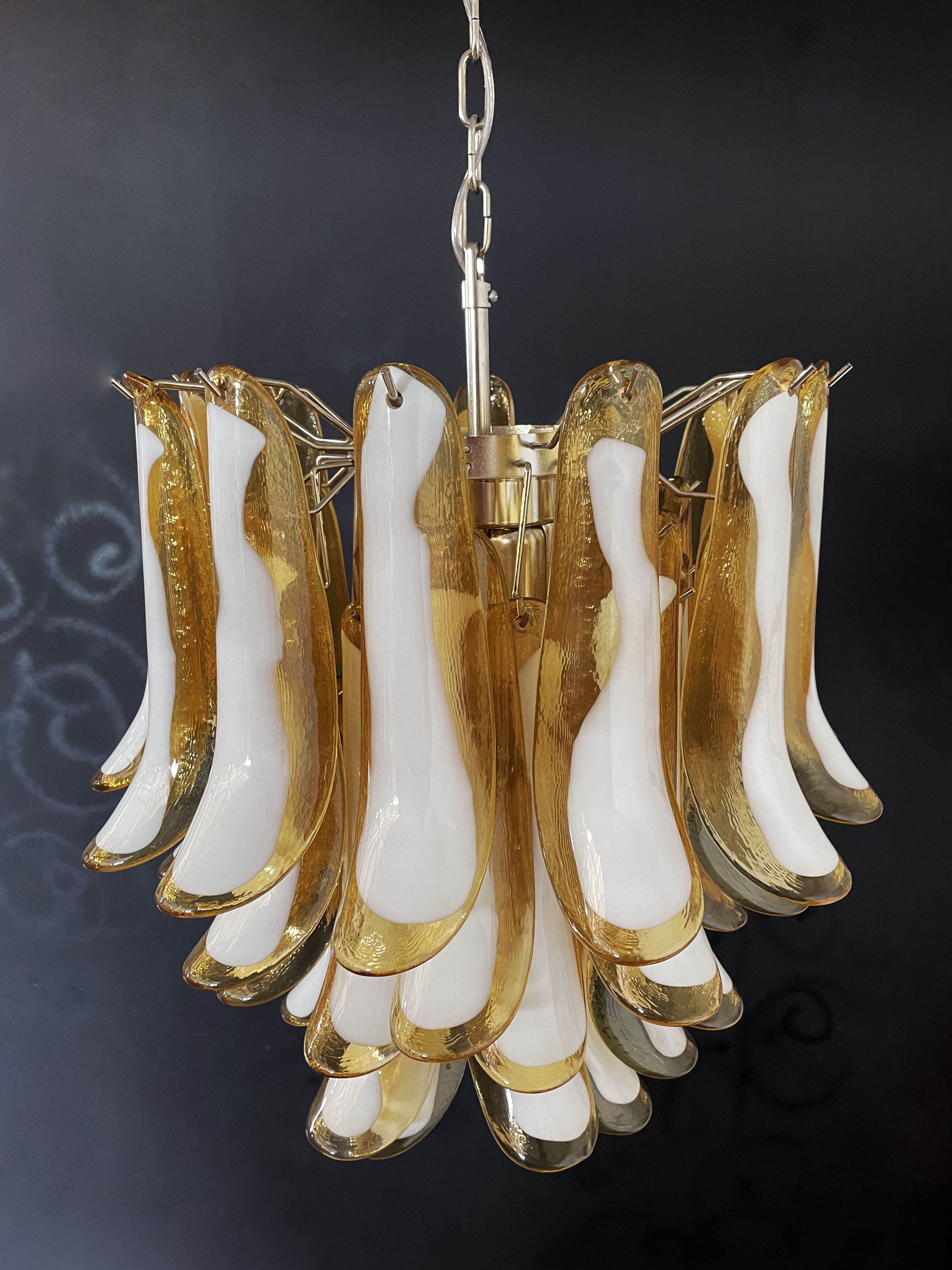 Murano Chandelier 41 Caramel-Colored Petal Glass