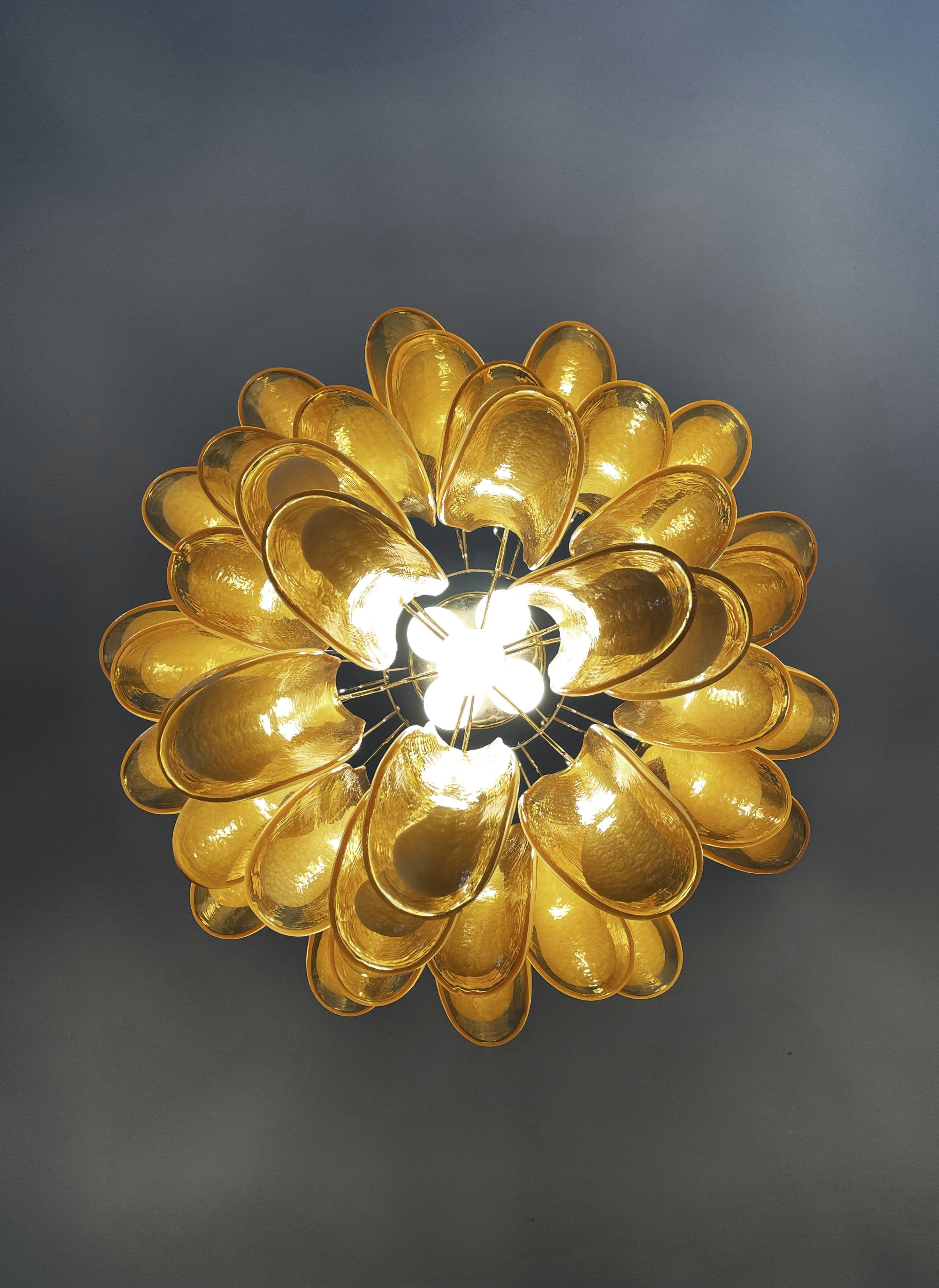 Murano Chandelier 41 Caramel-Colored Petal Glass