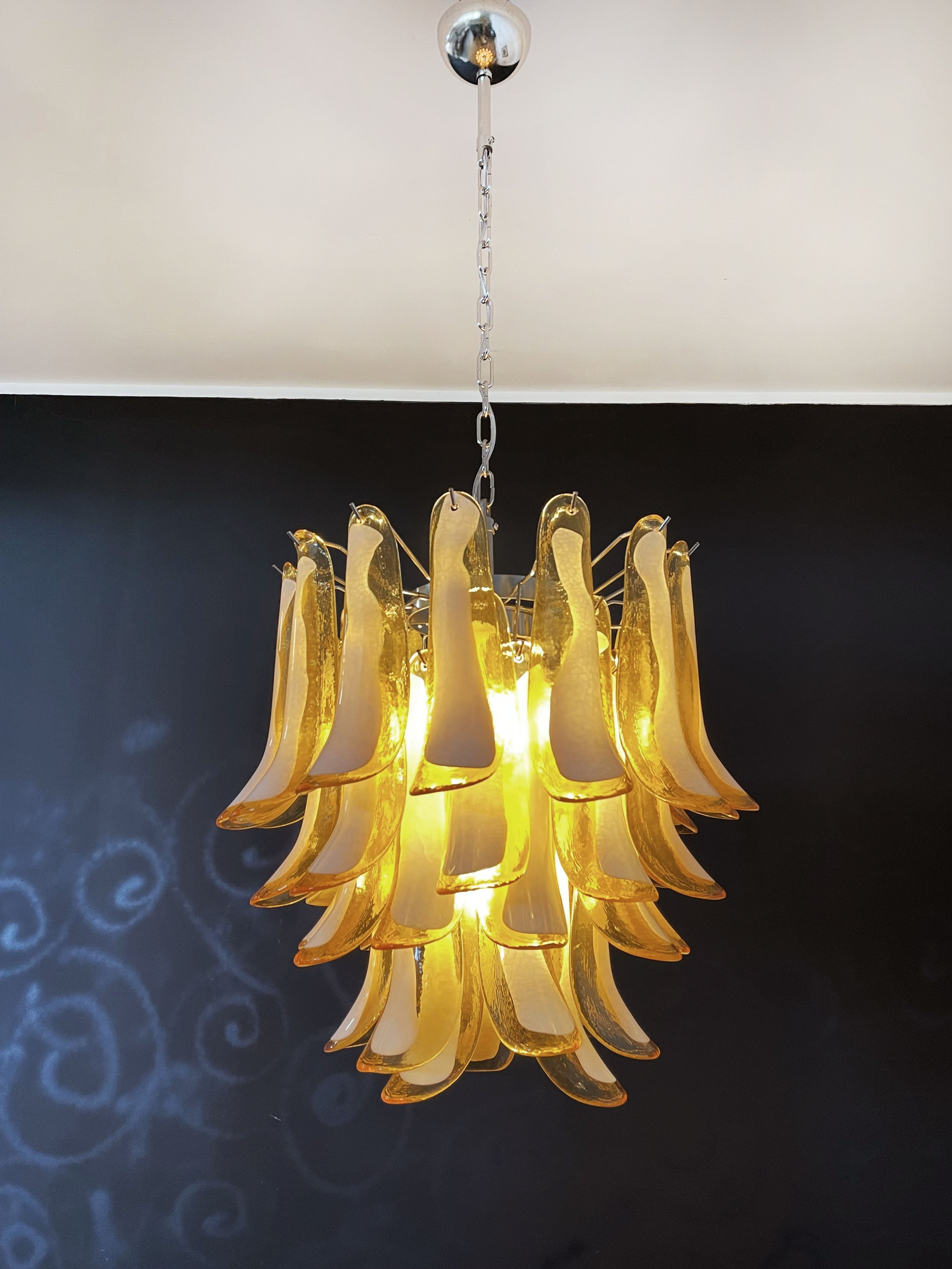 Murano Chandelier 41 Caramel-Colored Petal Glass