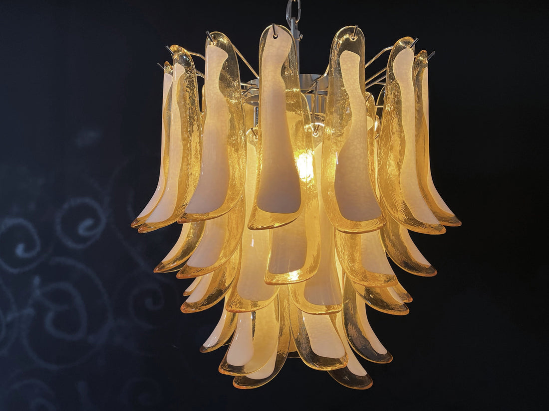 Murano Chandelier 41 Caramel-Colored Petal Glass