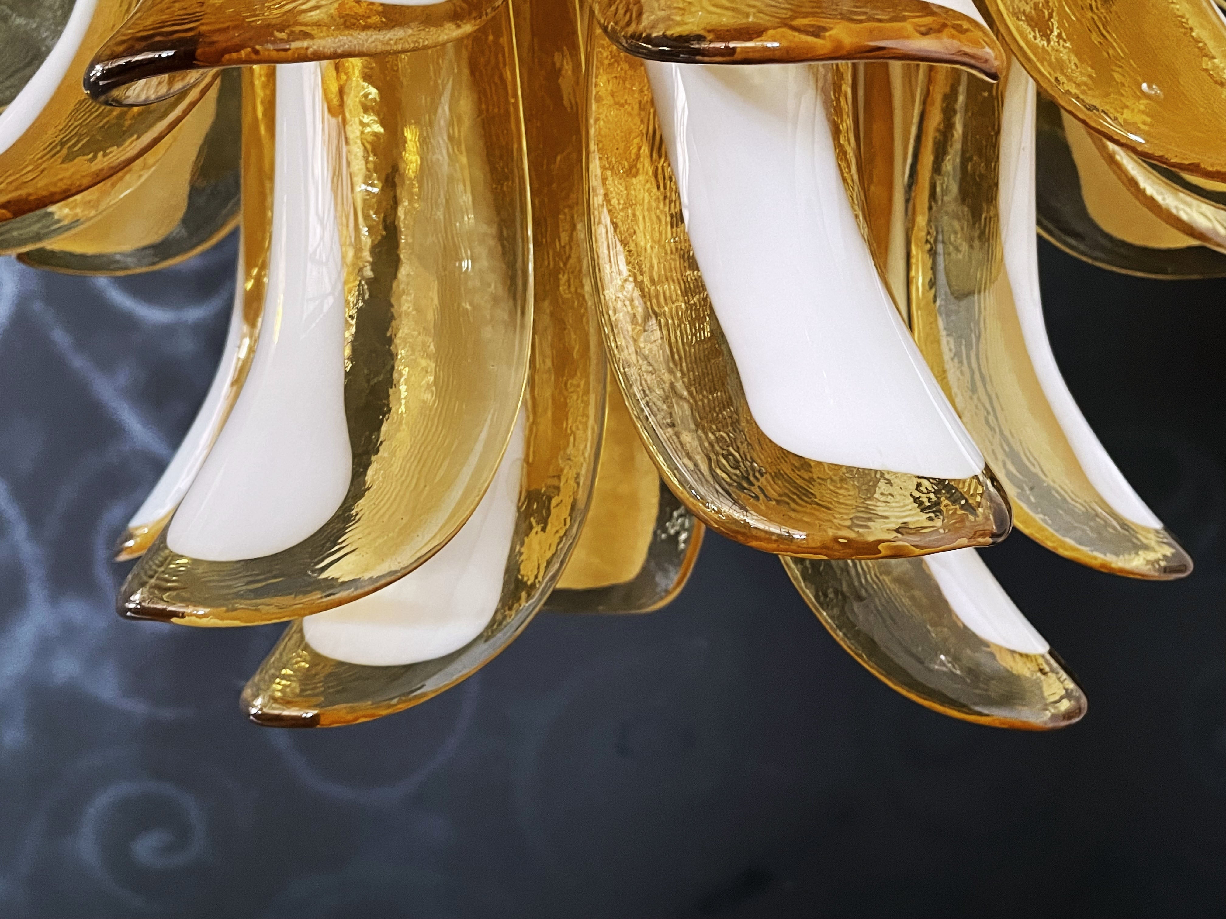 Murano Chandelier 41 Caramel-Colored Petal Glass