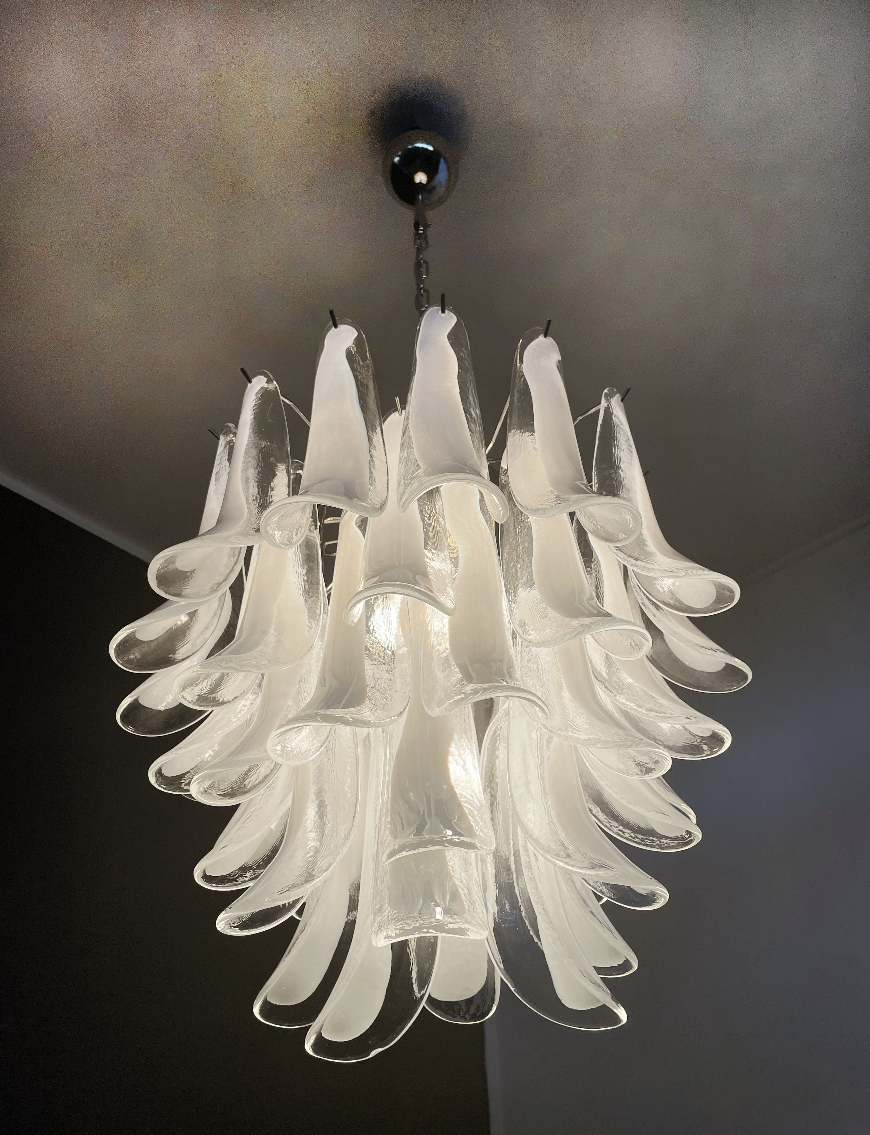 Murano Chandelier 41 Clear Petal Glass