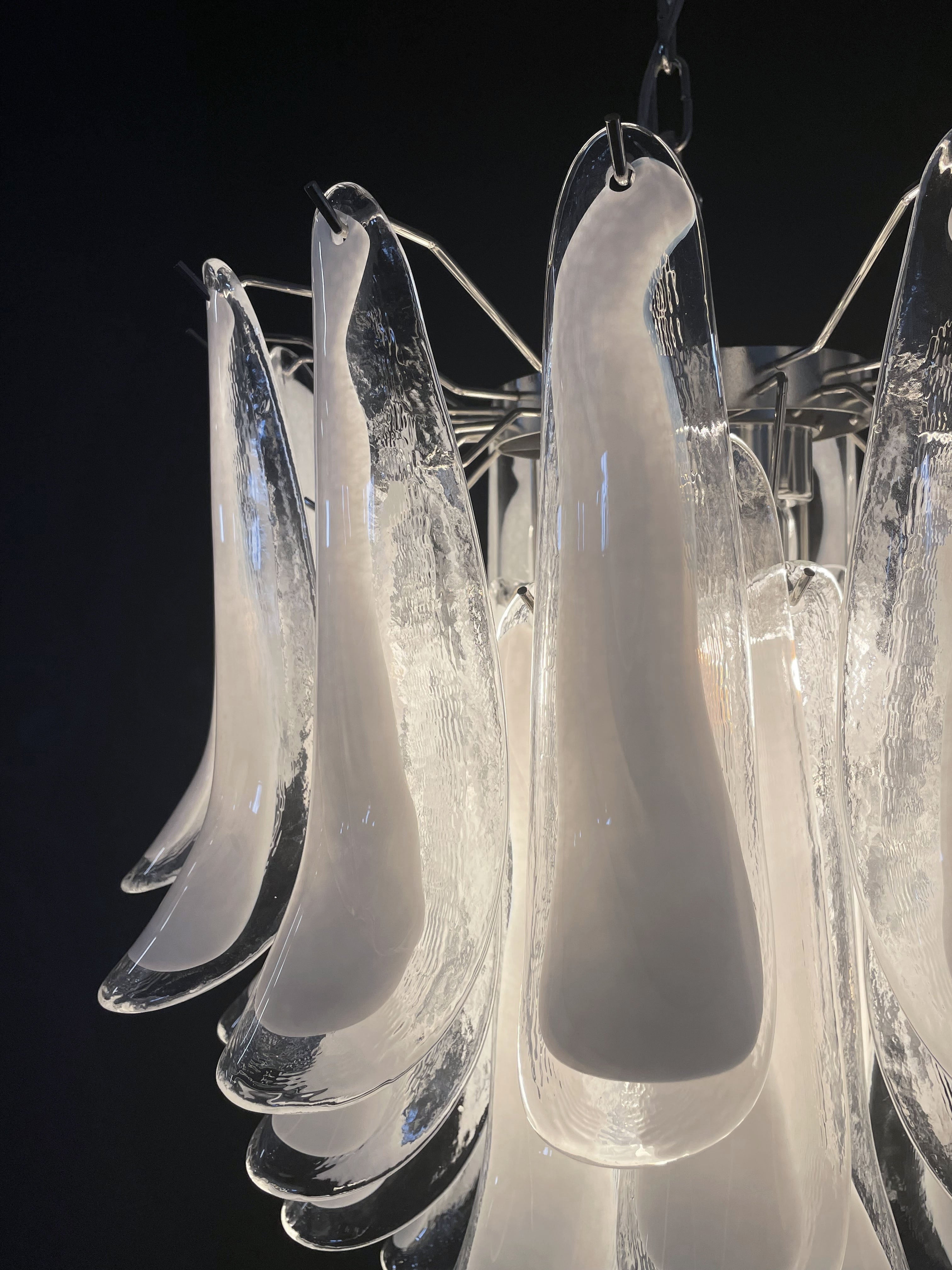 Murano Chandelier 41 Clear Petal Glass