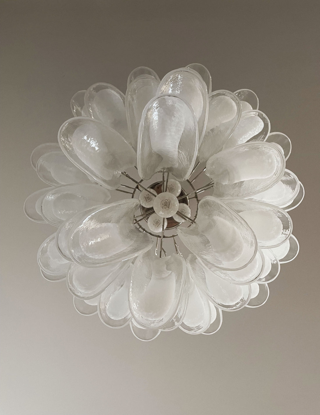 Murano Chandelier 41 Clear Petal Glass