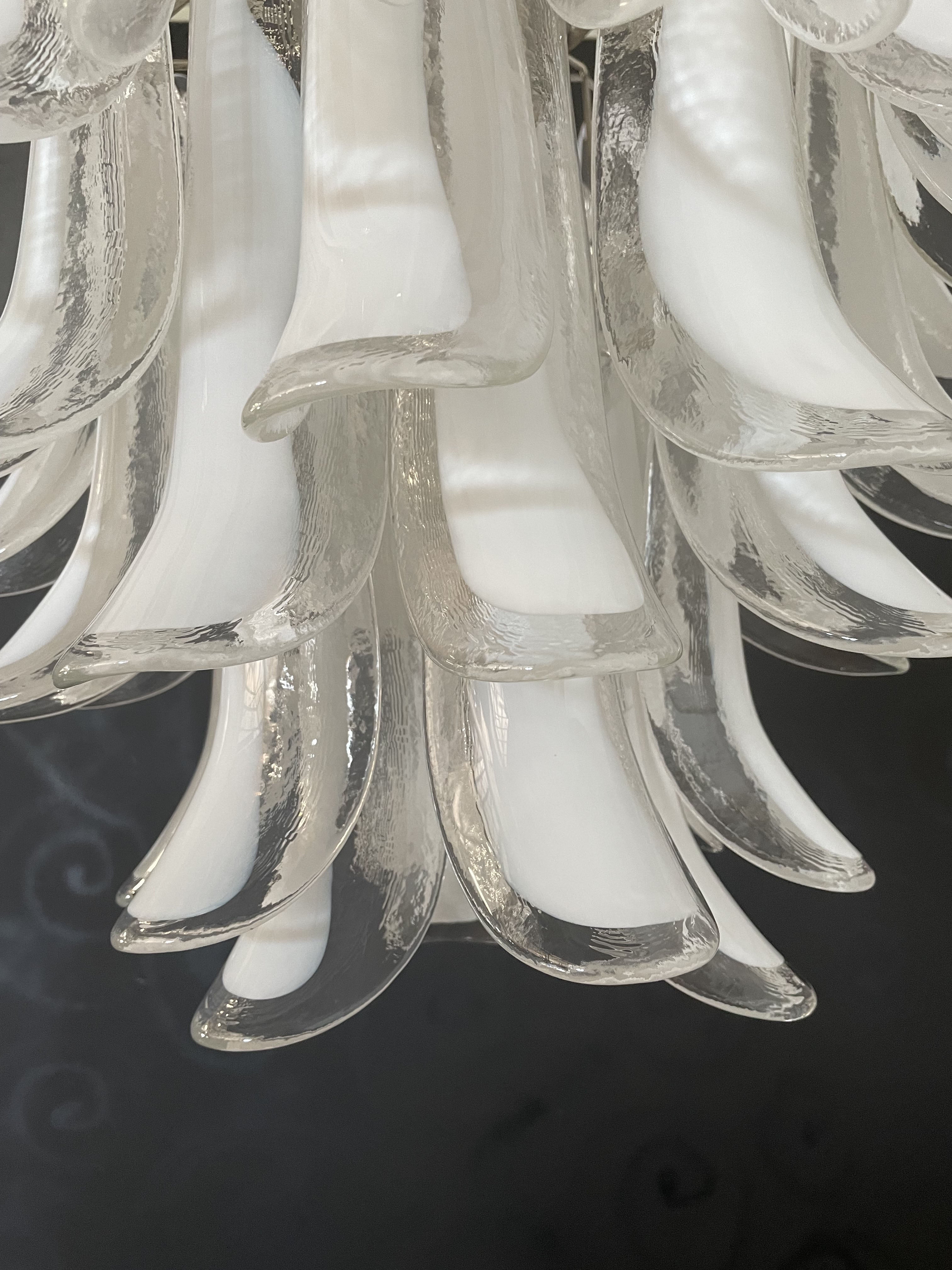 Murano Chandelier 41 Clear Petal Glass