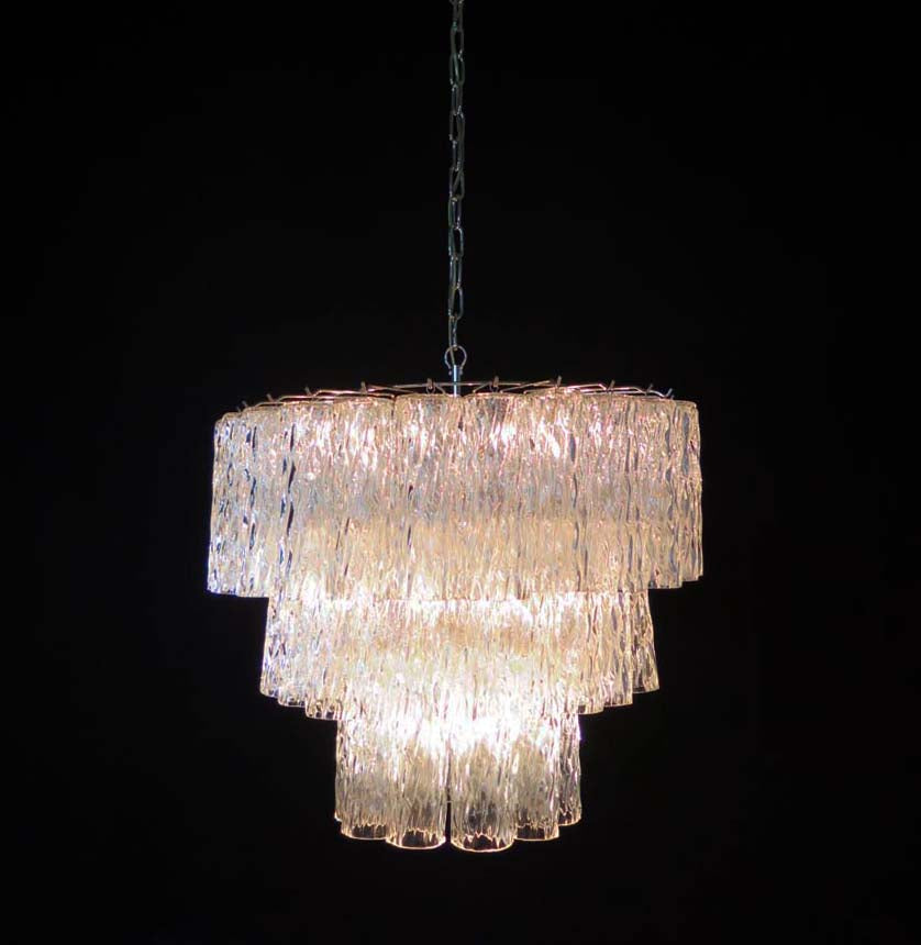 Murano Chandelier 52 Clear Glass Tubes