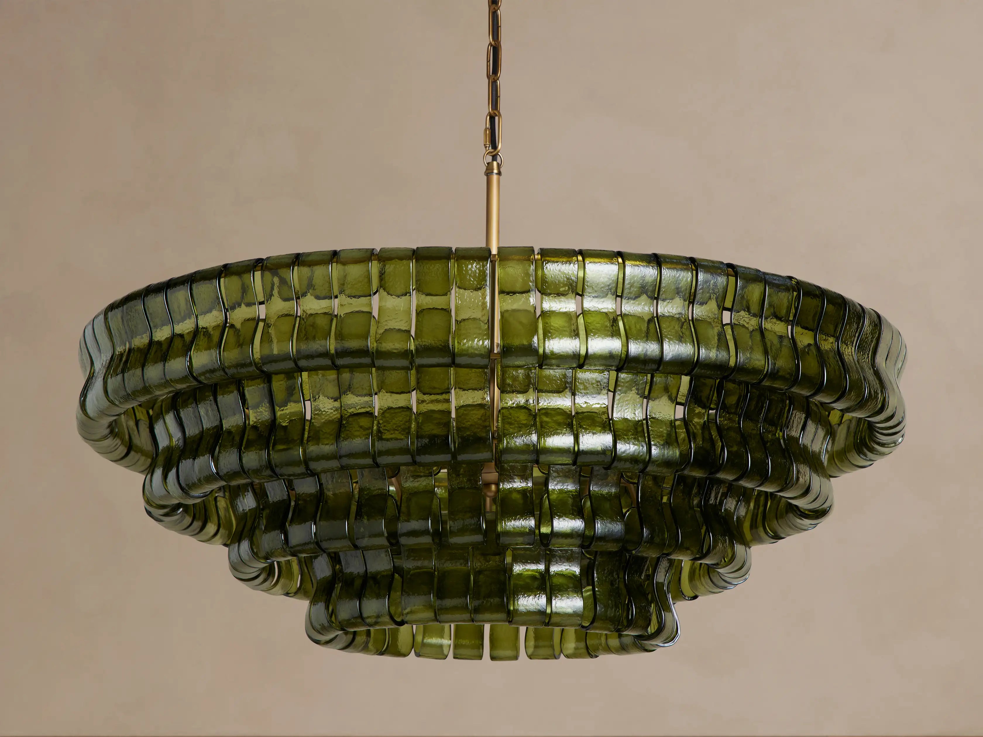 Amor 4-Tier Ghiaccio Glass Round Chandelier 36"