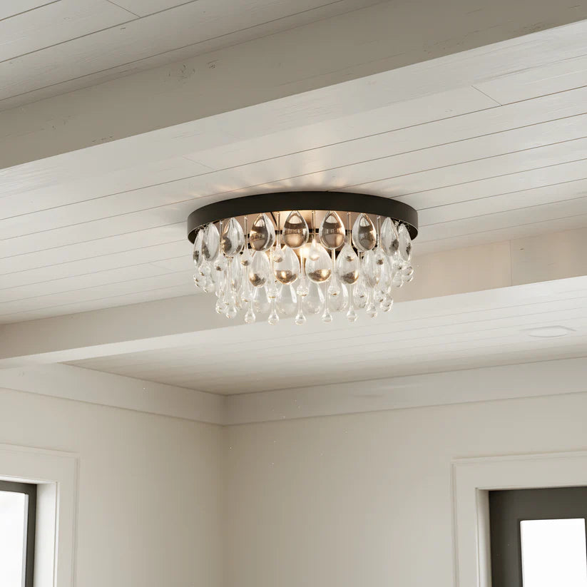 Handmade Art Crystal Glass Calira Modern Flush Mount
