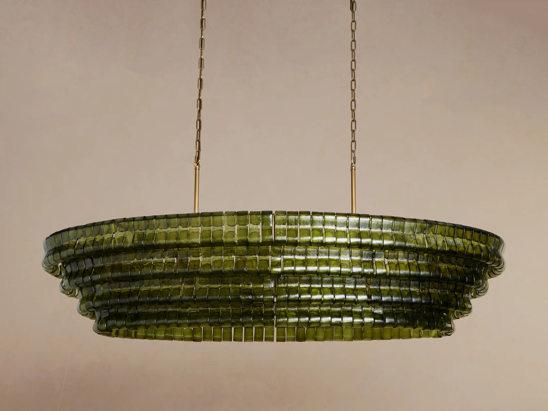 Amor Ghiaccio Glass Oval Chandelier 54"W/65"W