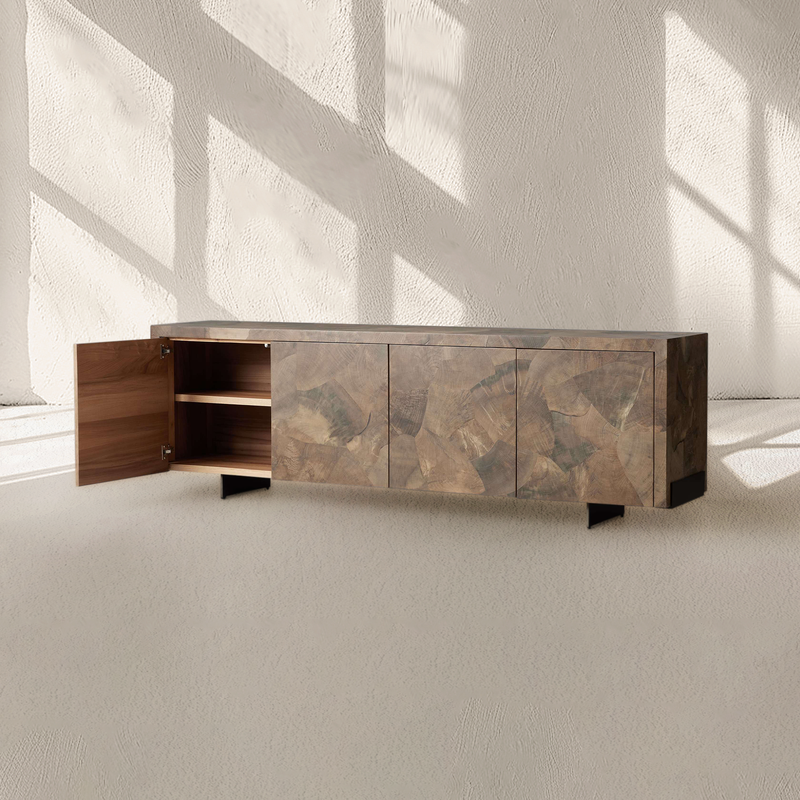 Loranco Salvaged Ash Sideboard Wood Buffet Cabinet Table Living Room Entryways TV Cabinet