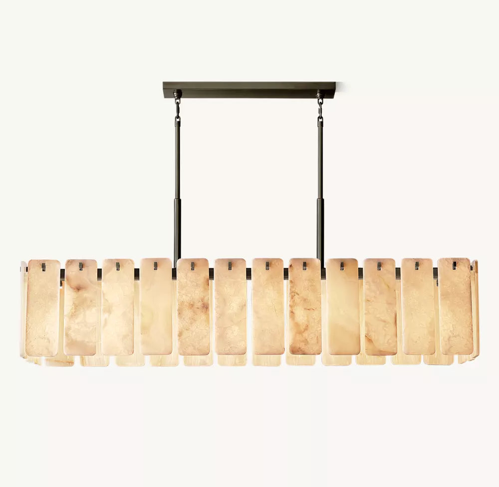 Camette Onyx Rectangular Chandelier 74"