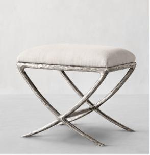 Hand-Forged Metal X-base Stool