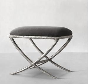 Hand-Forged Metal X-base Stool