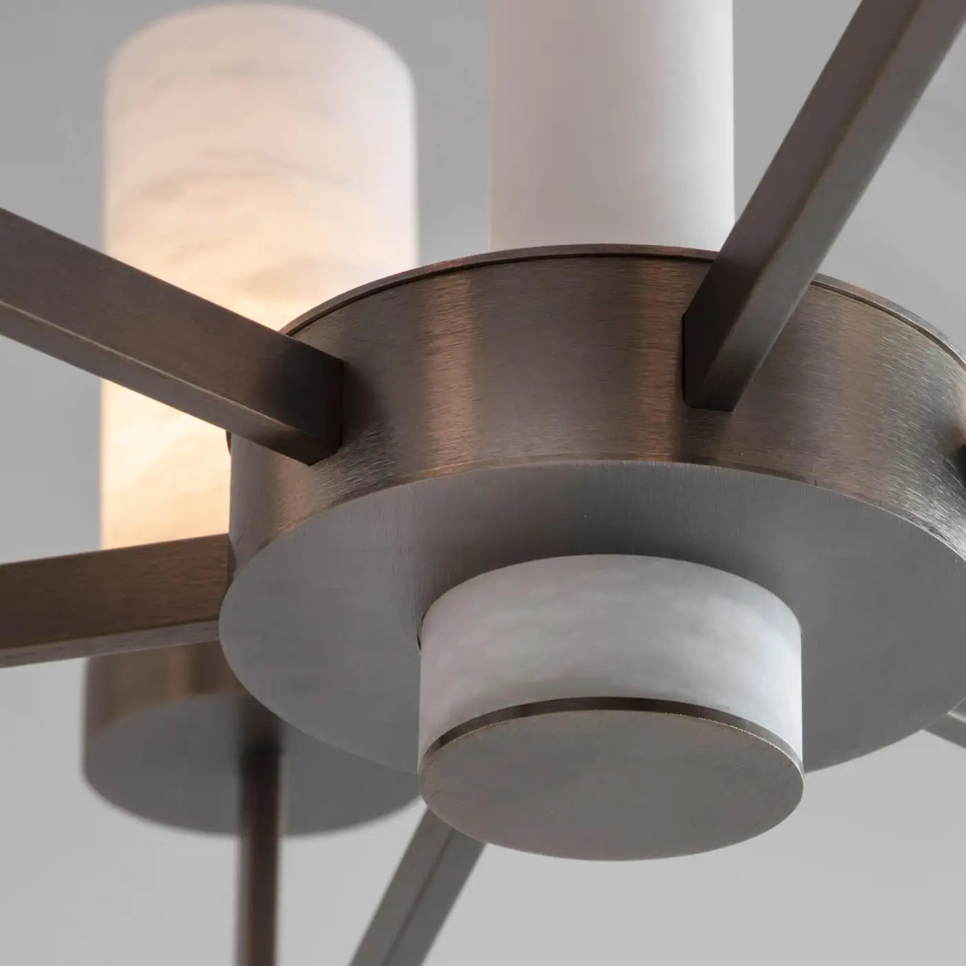 Contemporary  Alabaster 6-arm Compass Chandelier