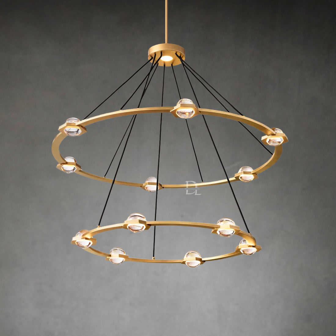 Ecbatant Two-Tier Round Chandelier 48"