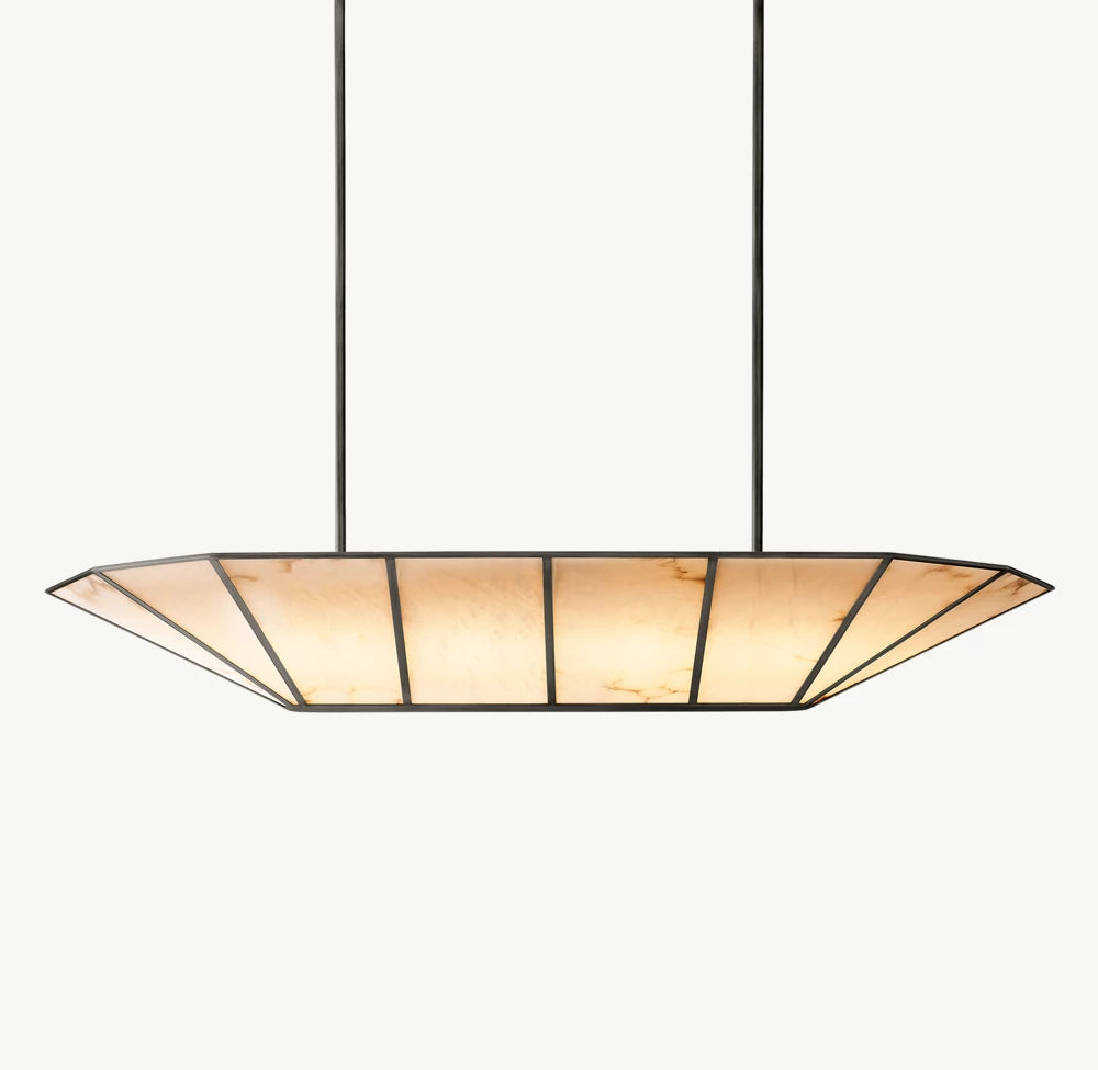 Lucartte Alabaster Linear Chandelier 52"