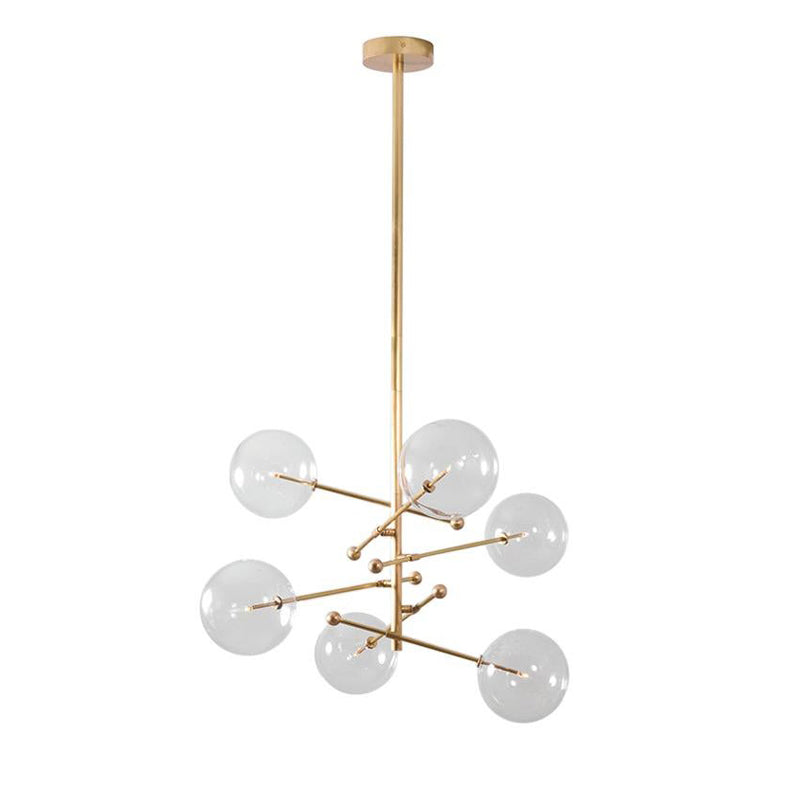 Aero Vertical Glass Globe Chandelier 6 - Light 55.63"