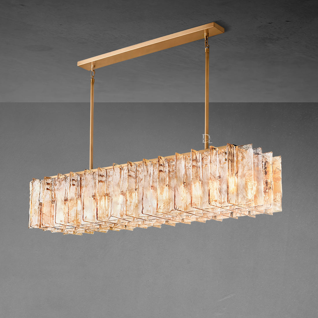 Lattica Smoke Glass Linear Chandelier 67"