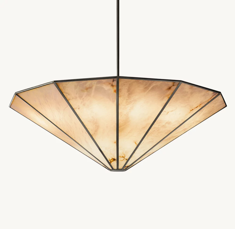 Lucartte Alabaster Round Chandelier 60"