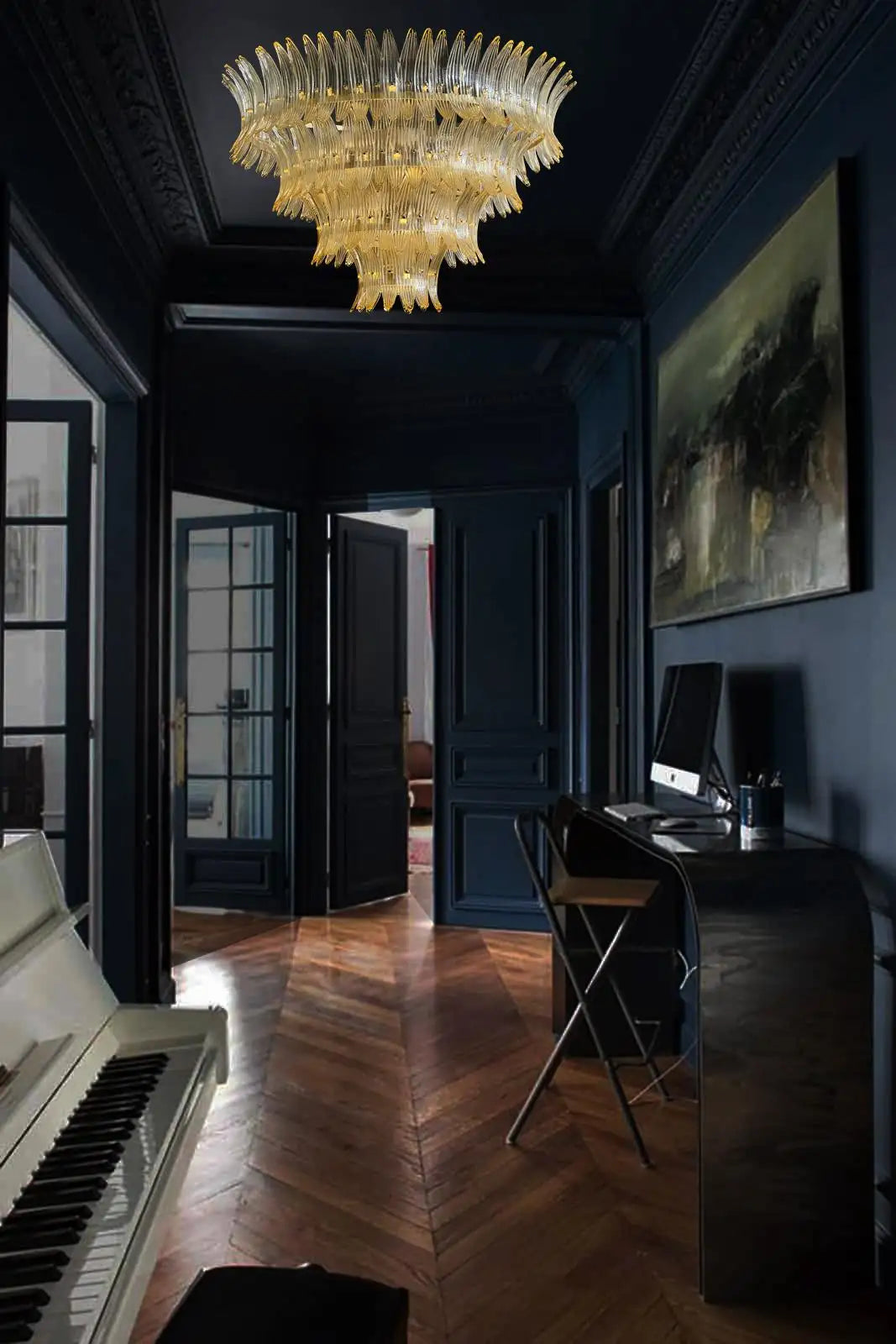 Luxurious Italian Palmette Murano Chandelier