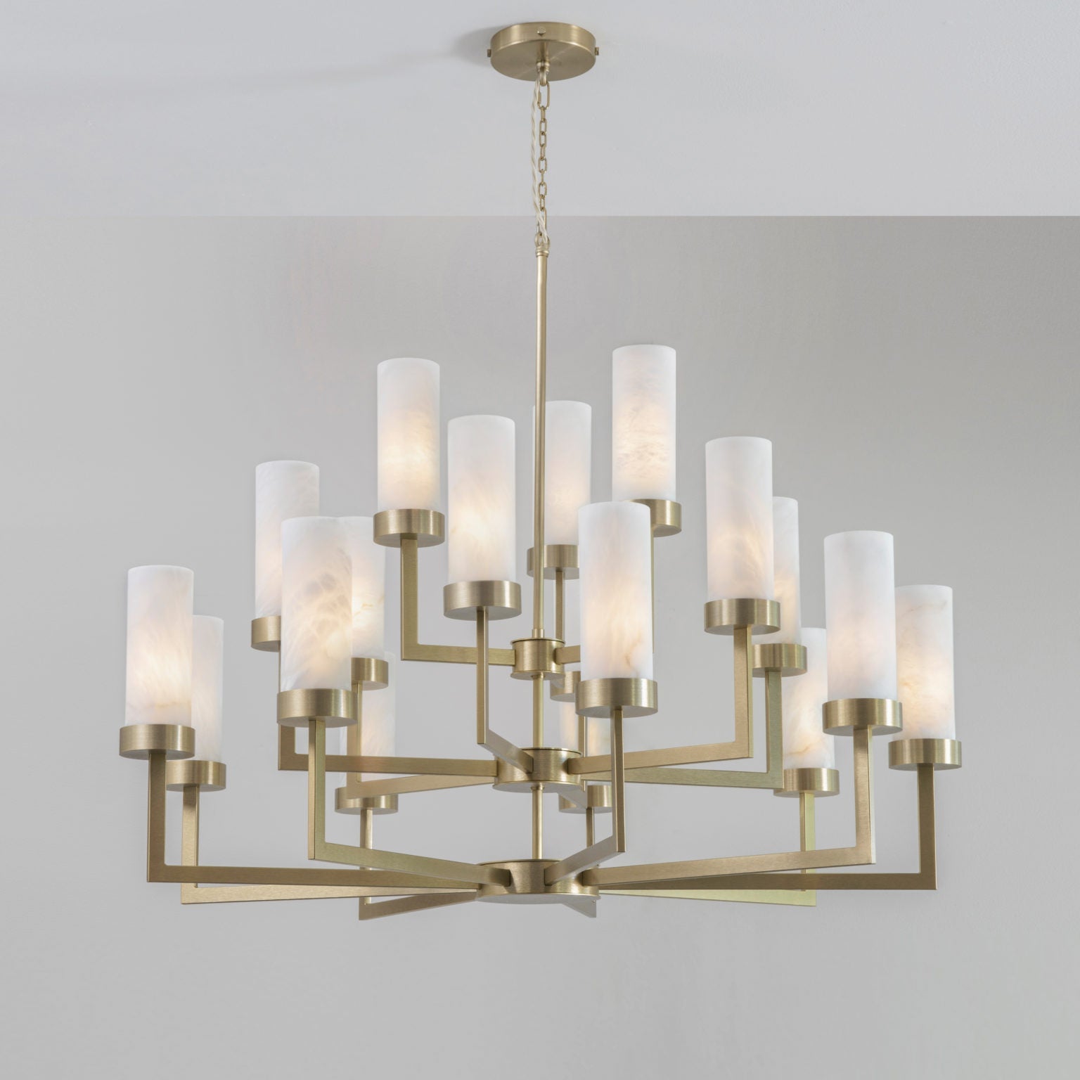 Three Tier Compass Alabaster Chandelier