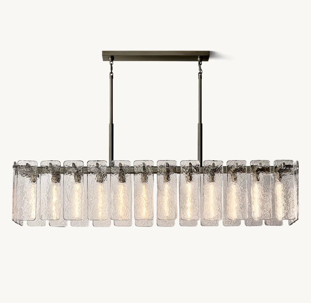 Camette Glass Linear Chandelier 72"