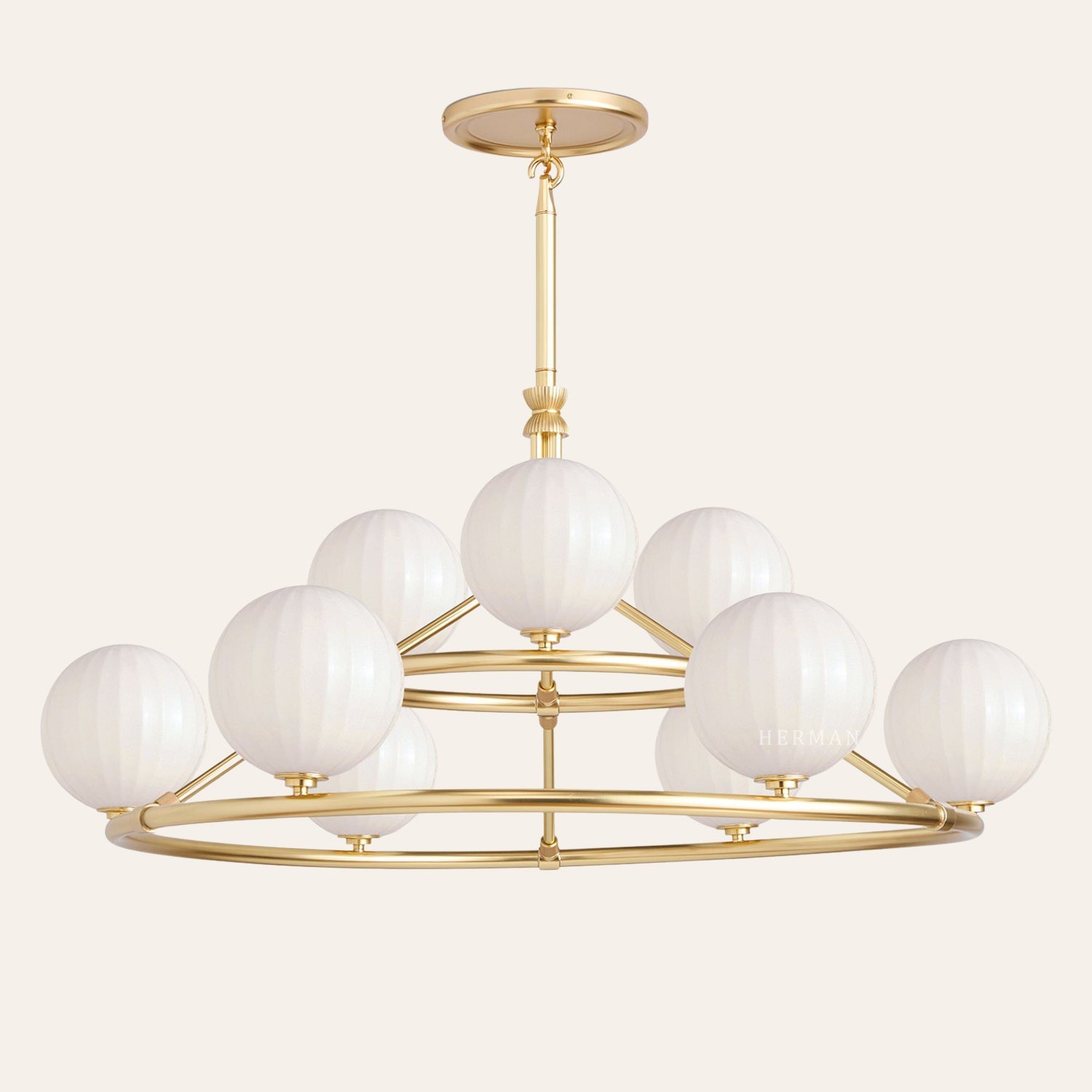 Enzo 48" Glass Double Tier Chandelier
