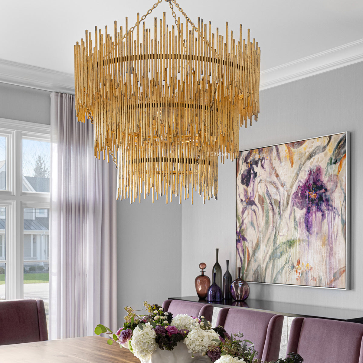Althely 12 Lights  3- Tier Chandelier 35" W