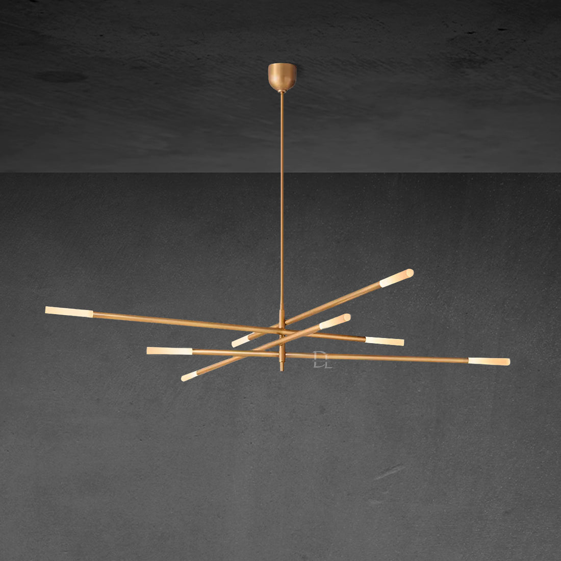 Roussea 8-Light Mobile Etched Rod Chandelier