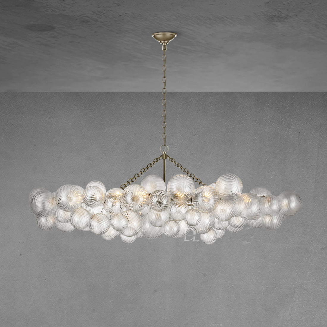 Taliar Glass Ball Linear Chandelier 63"