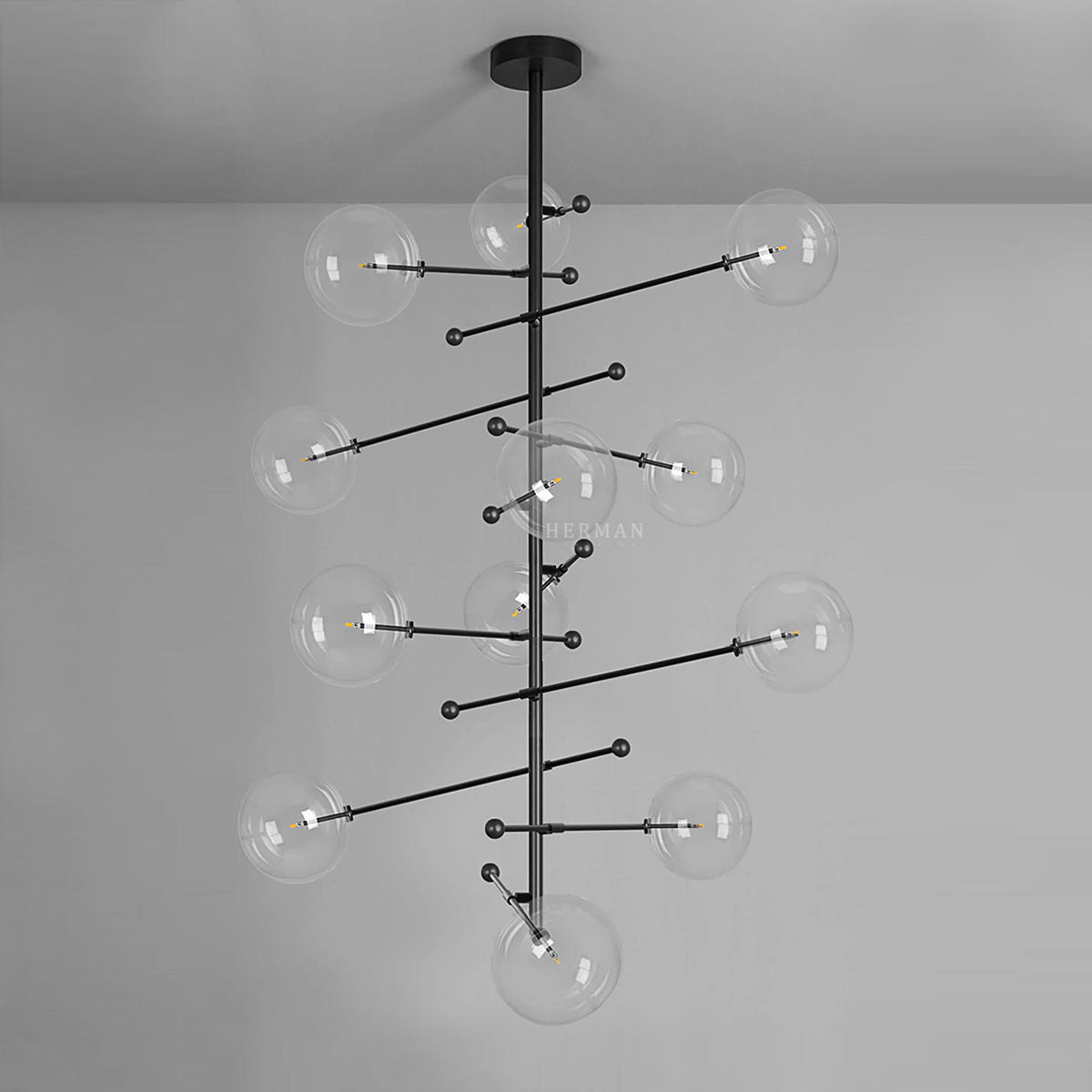 Aero 12-Light Modern Brass Chandelier