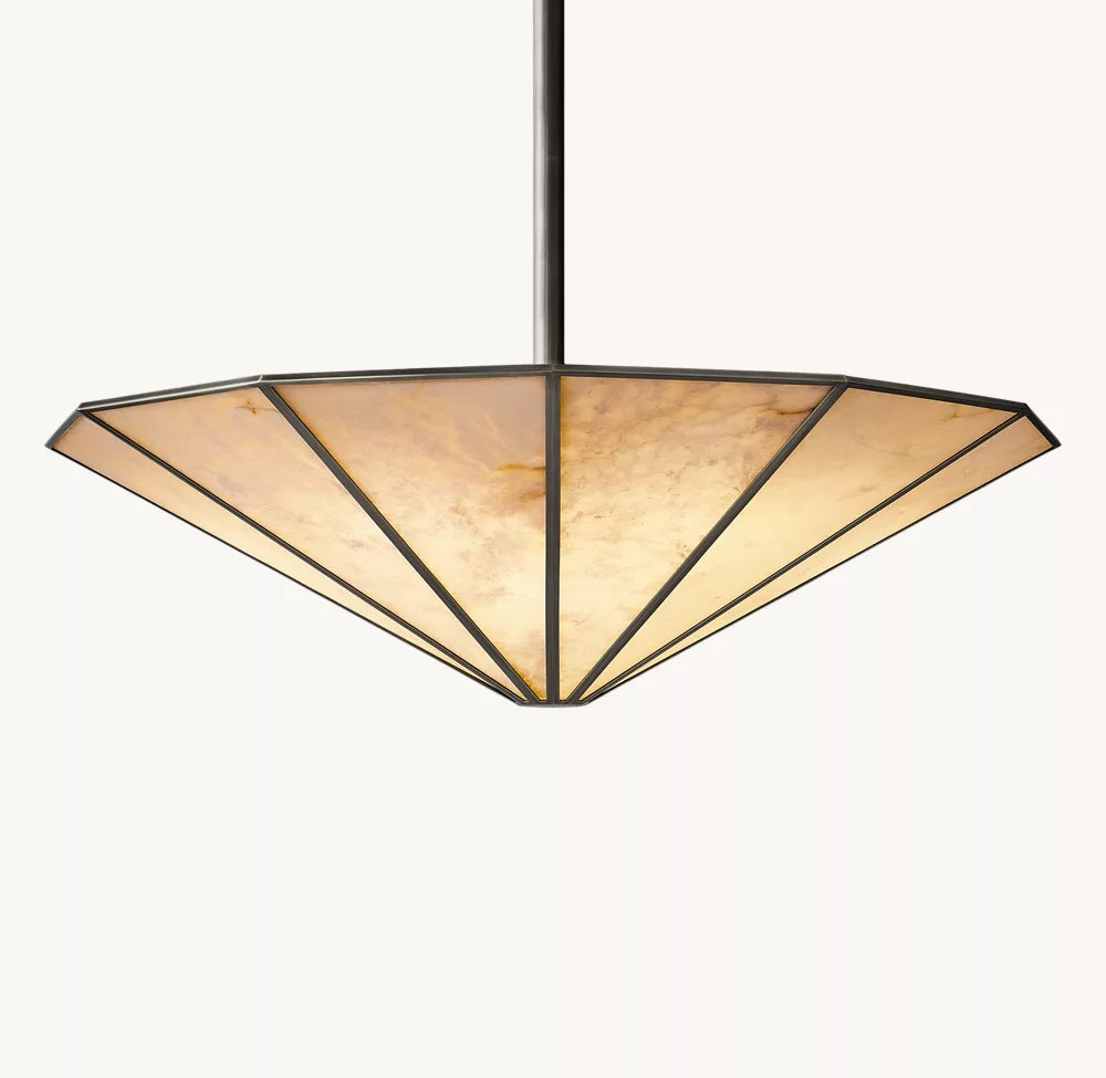 Lucartte Alabaster Round Chandelier 36"