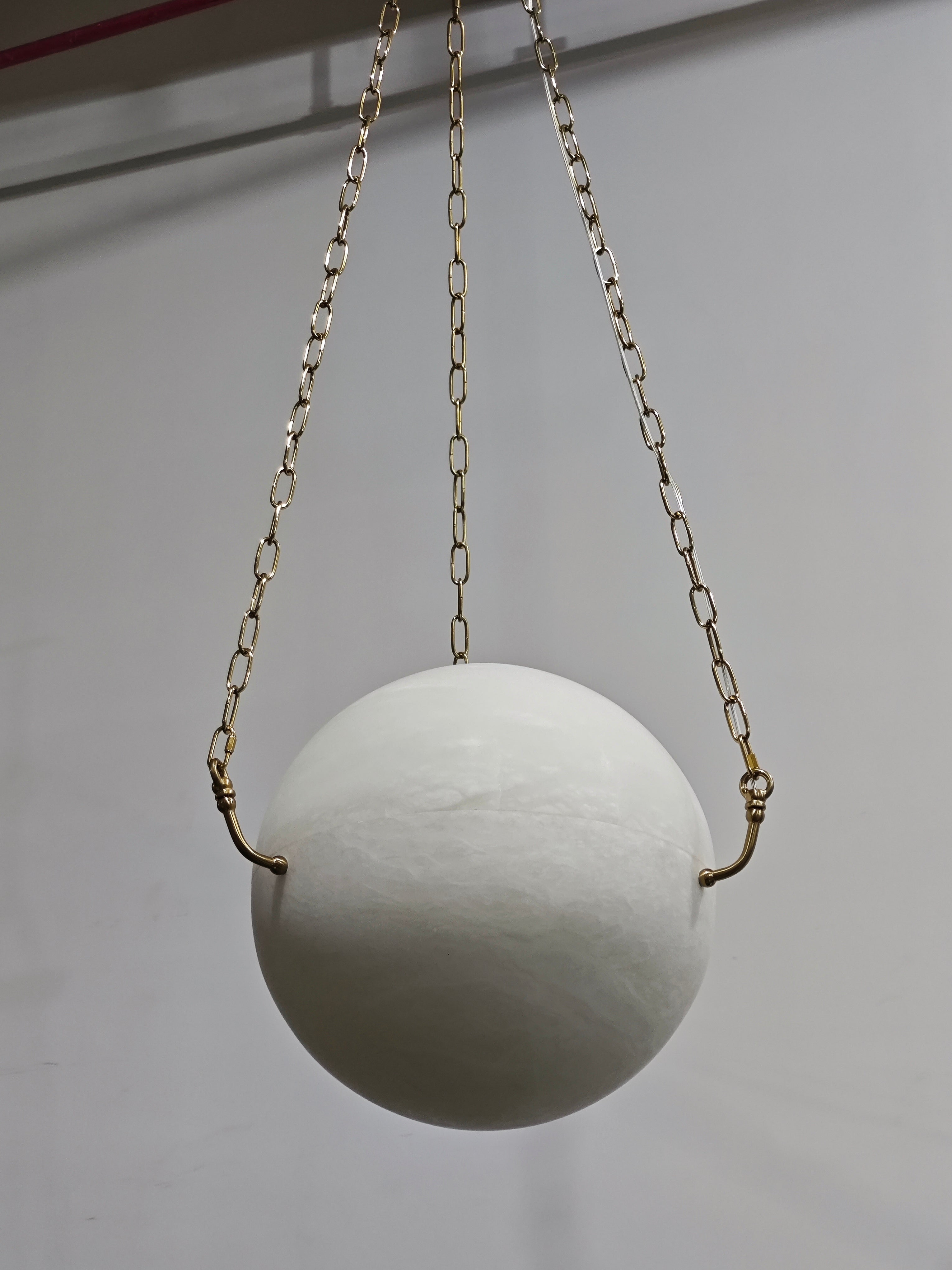 Aaron Alabaster Sphere Suspension Lamp, Pendant Kitchen Island Lamp