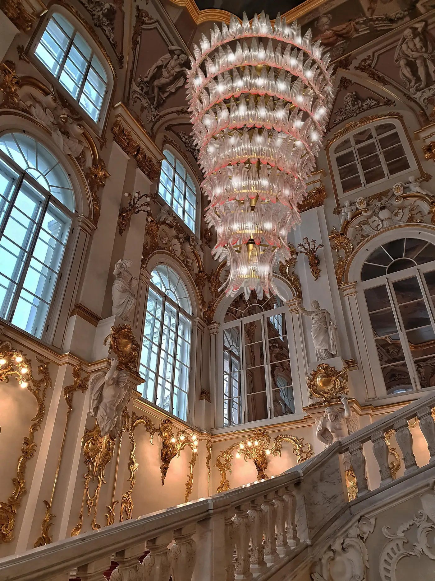 Giant Royal Palmette Murano Chandelier