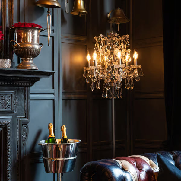 Crystal Floor Lamp Antique Rust