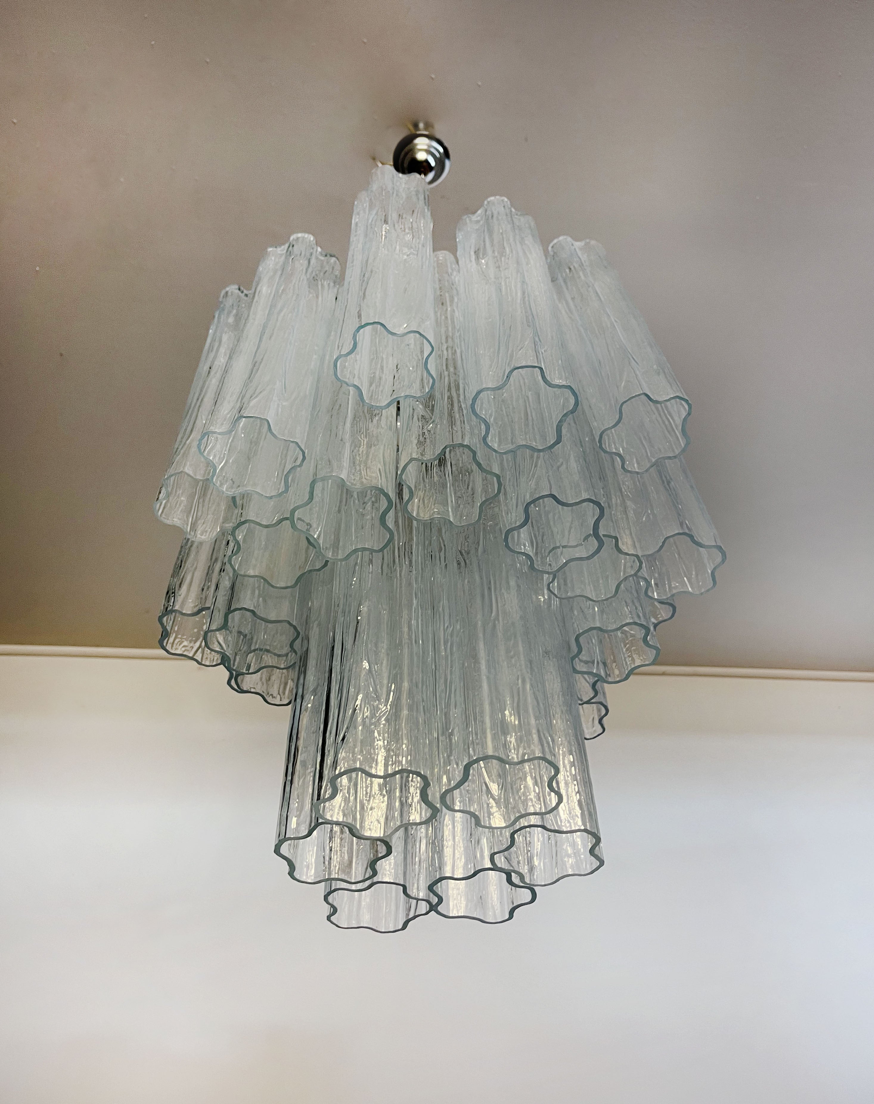 Murano Chandelier 30 Clear Glass Tubes
