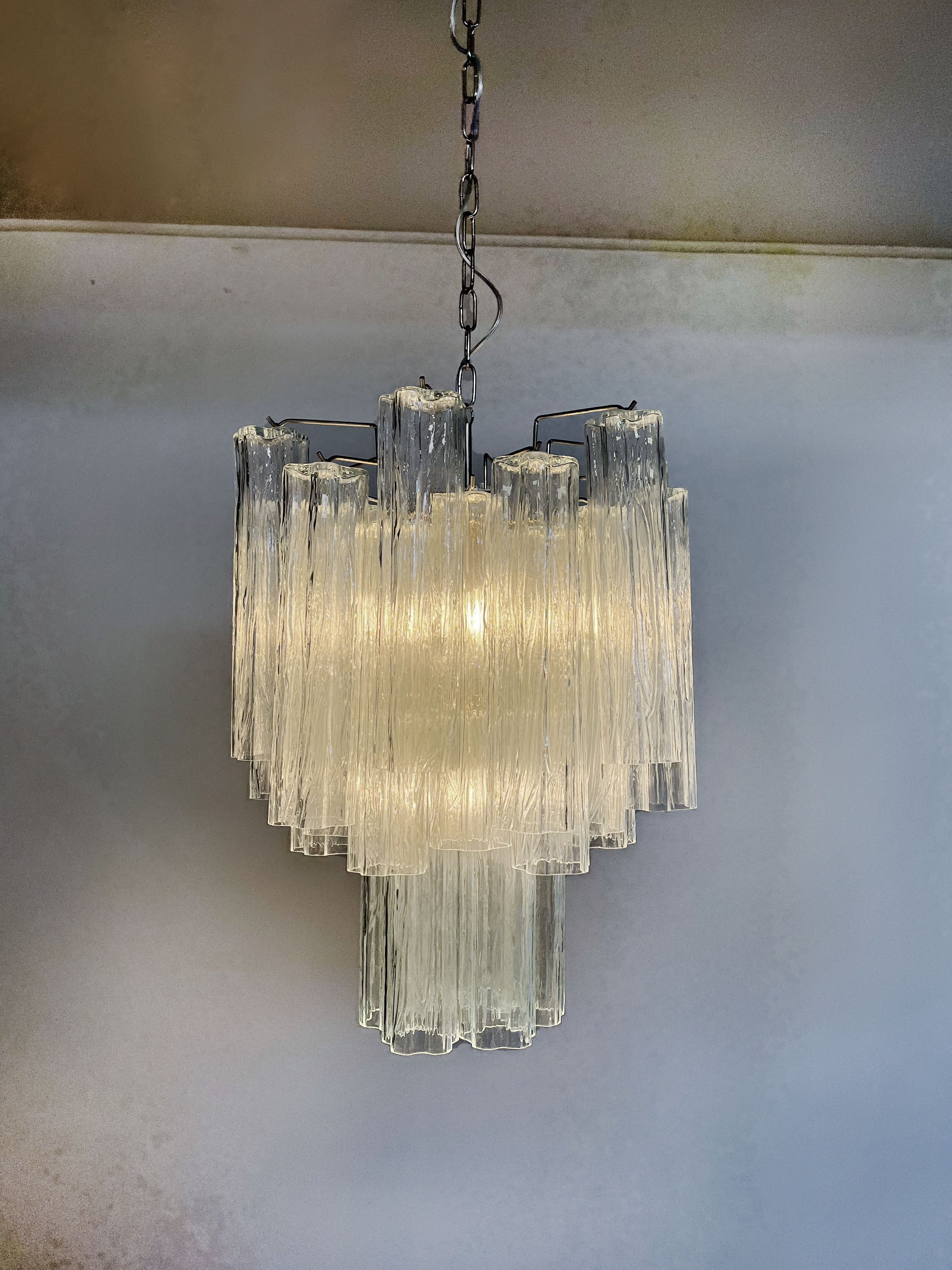 Murano Chandelier 30 Clear Glass Tubes