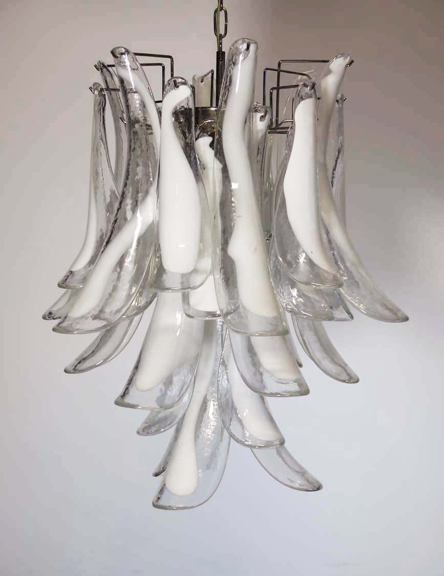 Murano Chandelier 30 Clear Petal Glass