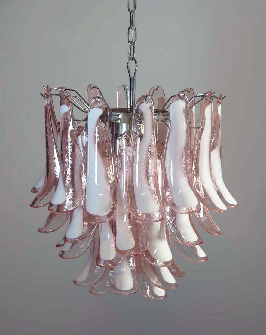 Murano Chandelier 41 Pink Petal Glass