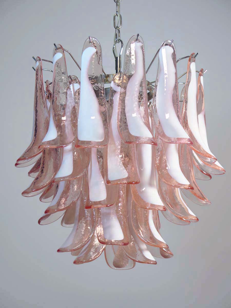 Murano Chandelier 41 Pink Petal Glass