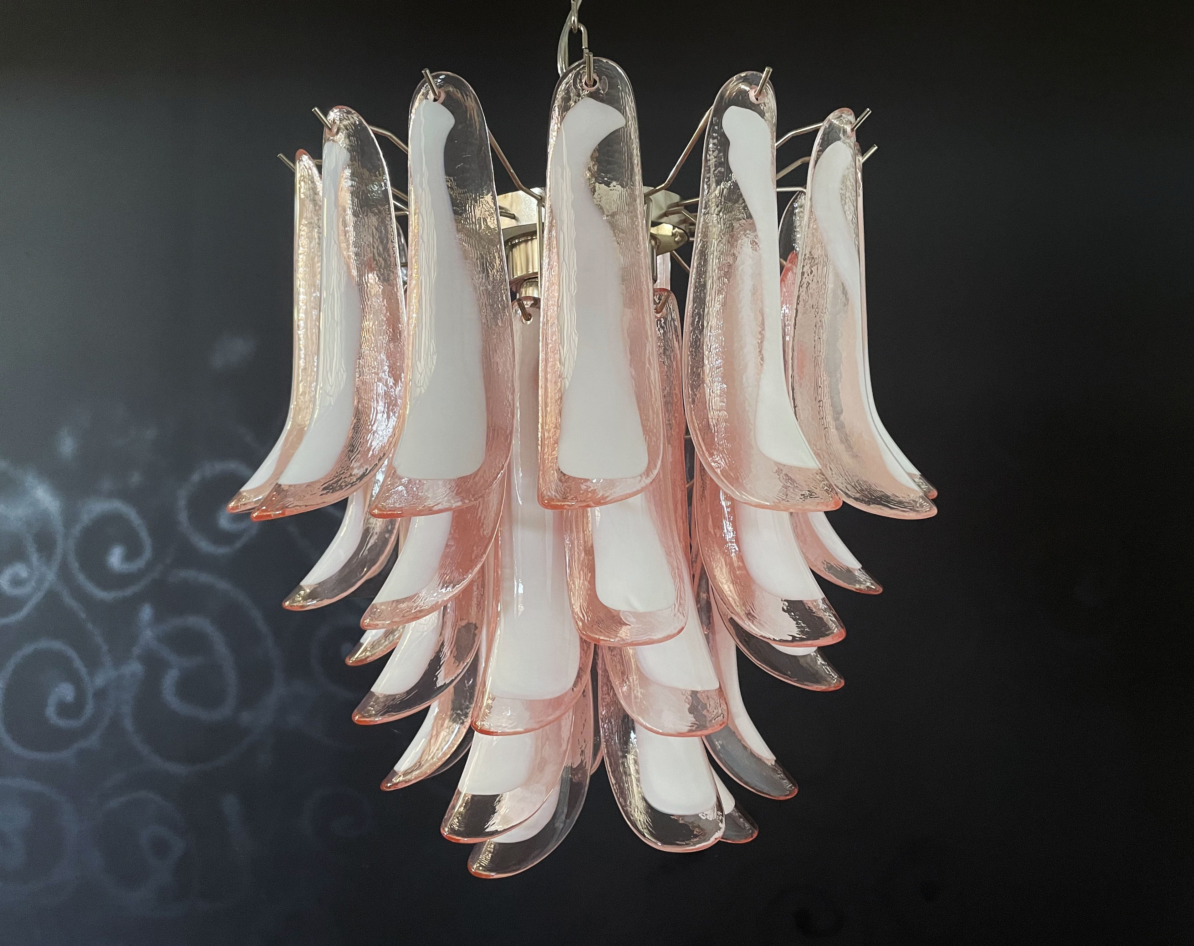 Murano Chandelier 41 Pink Petal Glass