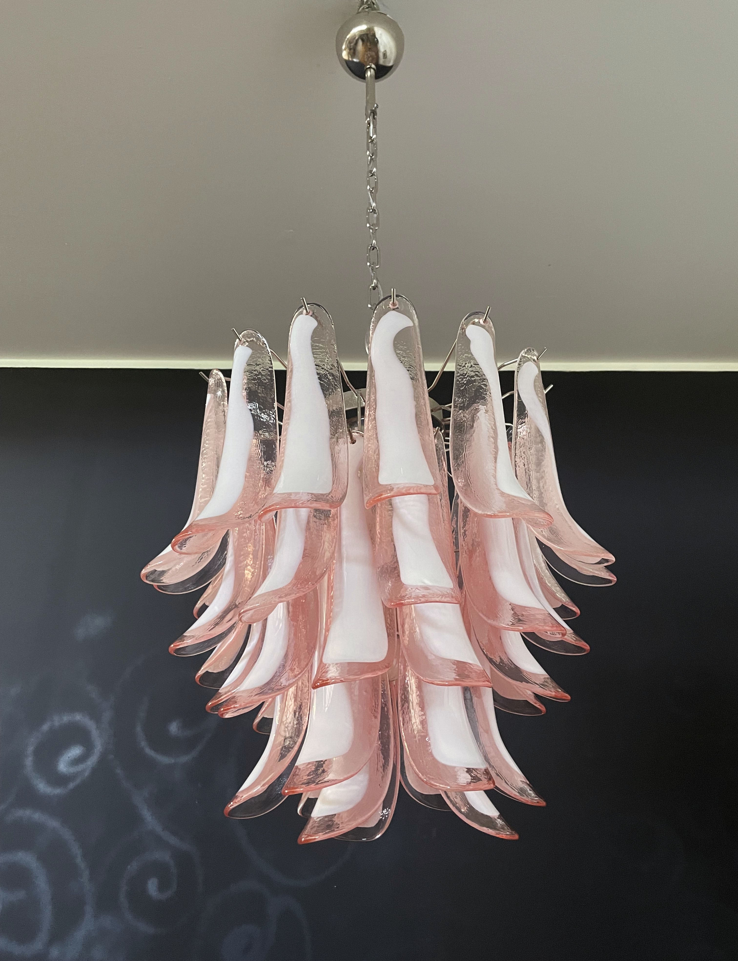 Murano Chandelier 41 Pink Petal Glass