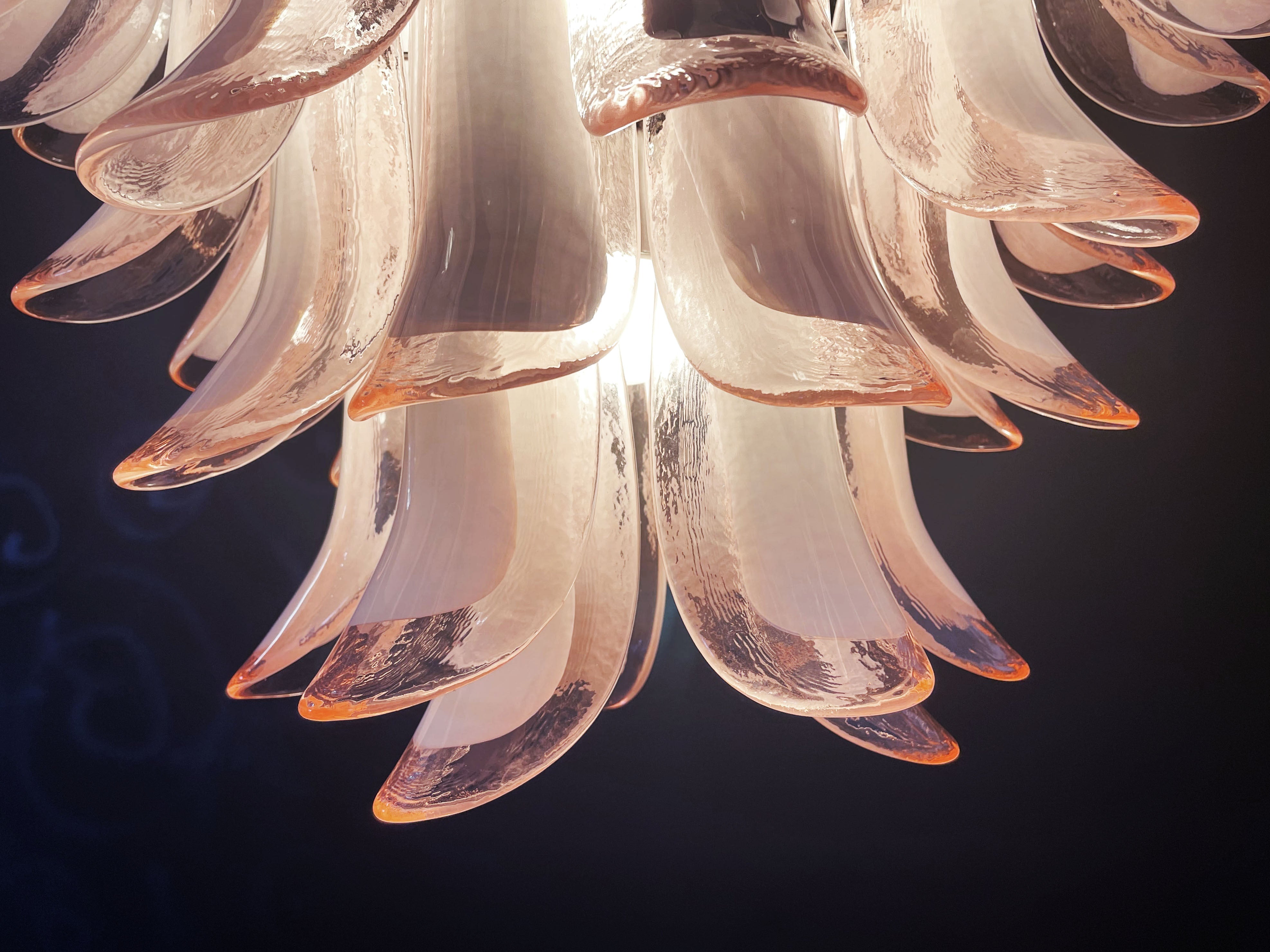 Murano Chandelier 41 Pink Petal Glass