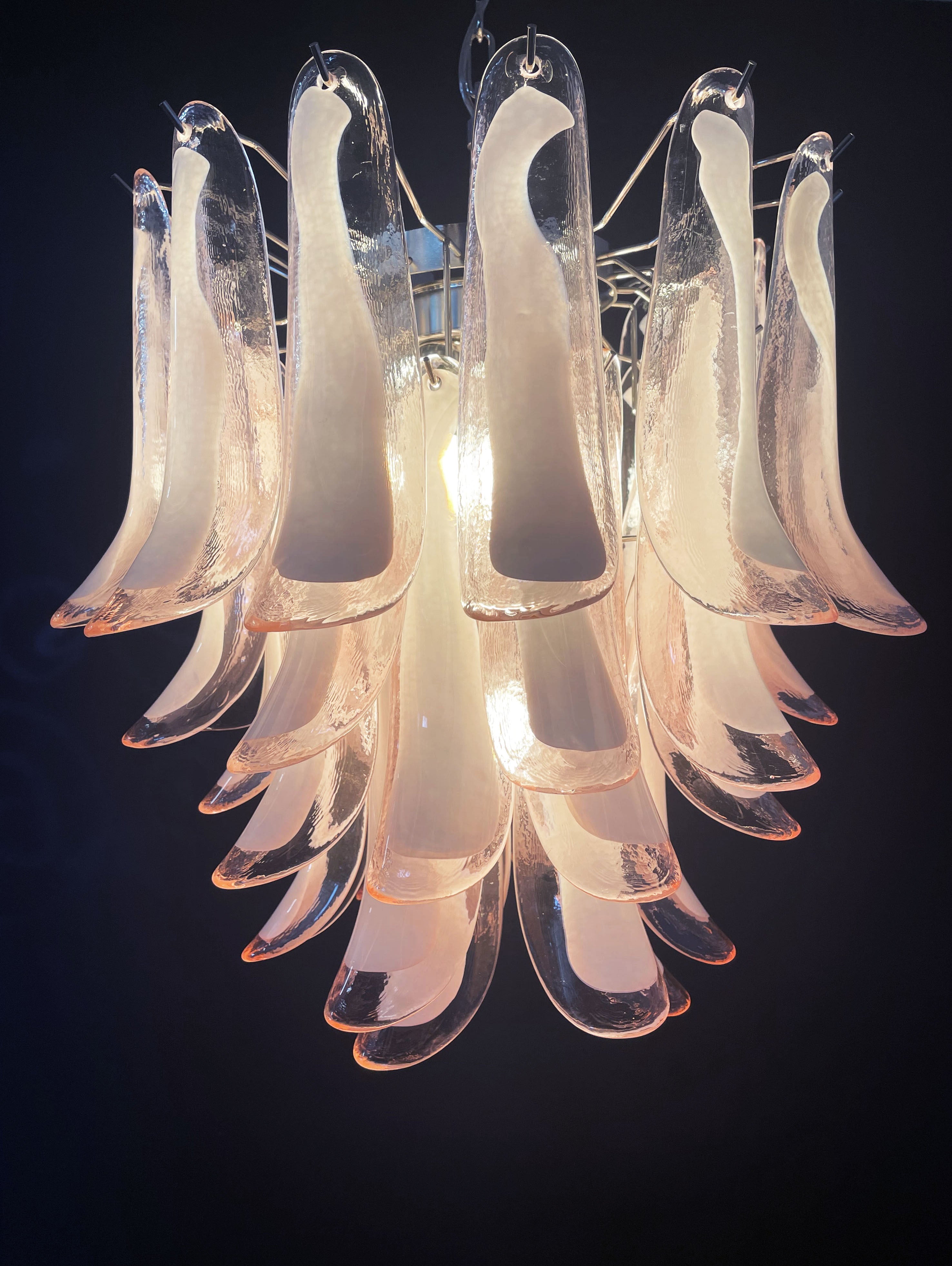 Murano Chandelier 41 Pink Petal Glass