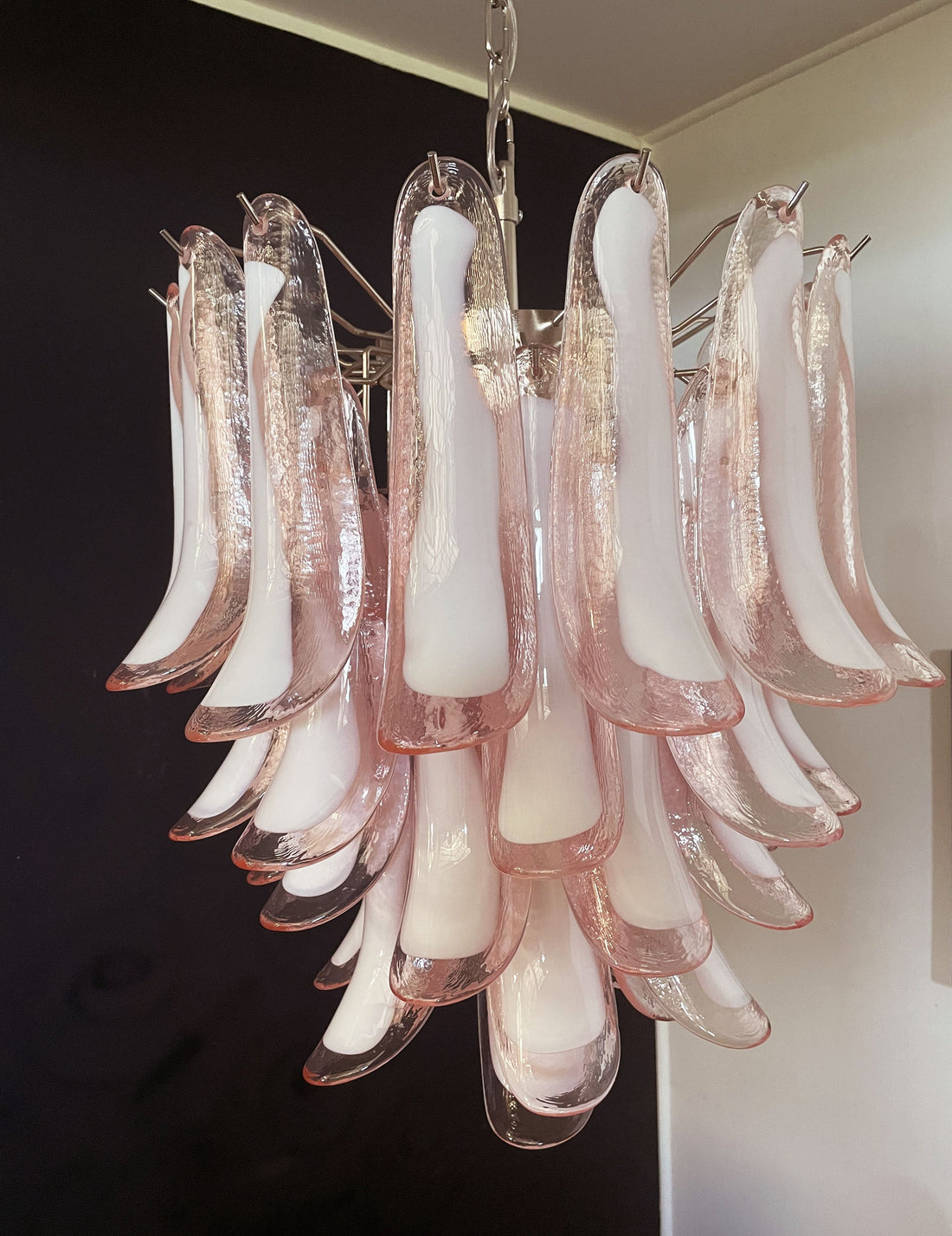 Murano Chandelier 41 Pink Petal Glass