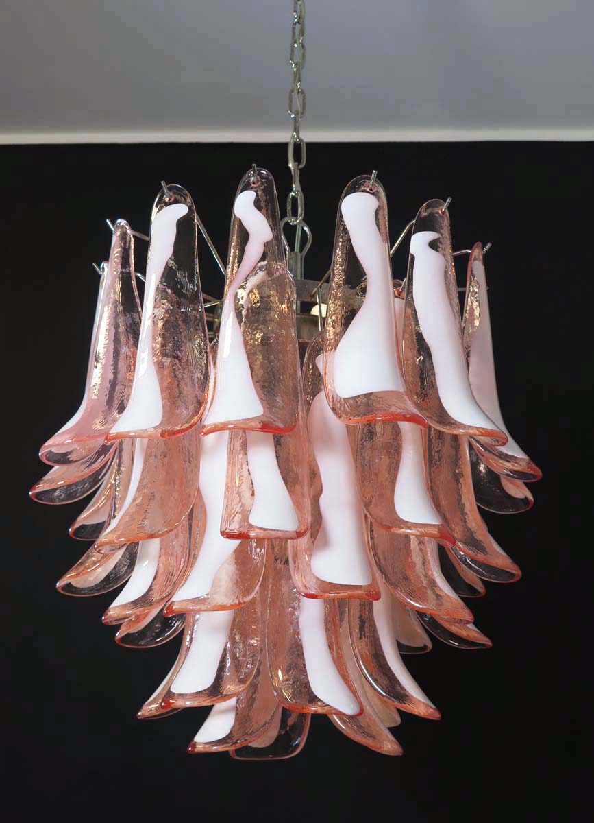 Murano Chandelier 41 Pink Petal Glass
