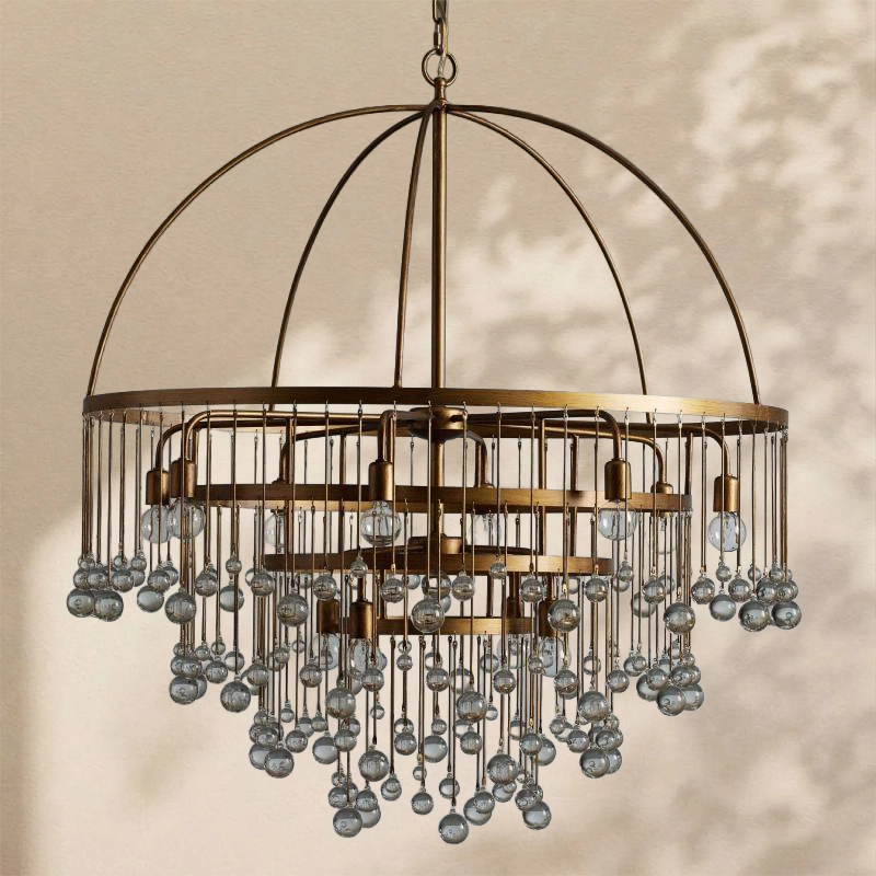 Aubrey Modern Crystal Ball 4 Tier Chandelier